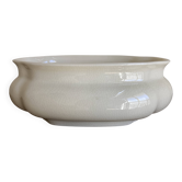 Neo-classical planter in ivory earthenware with XXL gadroons, 1950s