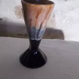 Vase vintage double col en grès flammé