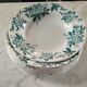 8 hollow plates Anemone pattern of St Amand green gray color
