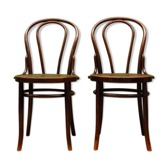 Pair of antique bentwood no18 chairs, vienna cafe bistro chairs c1890-1900