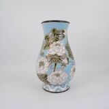 Large ceramic vase with floral pattern