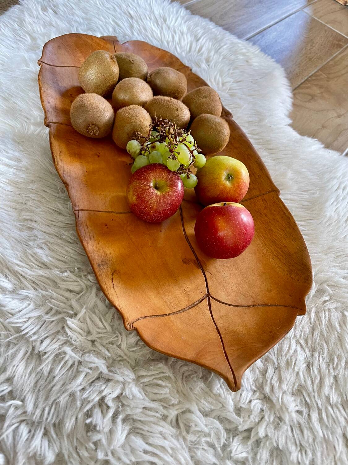 Wooden fruit bowl
