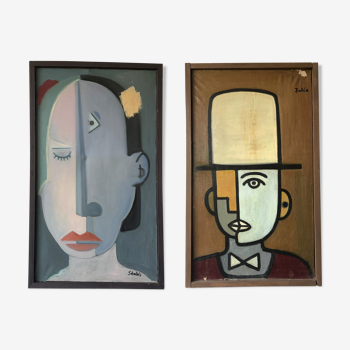 Cubist paintings "Mr. and Madam"