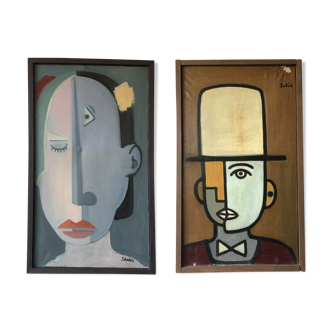 Cubist paintings "Mr. and Madam"