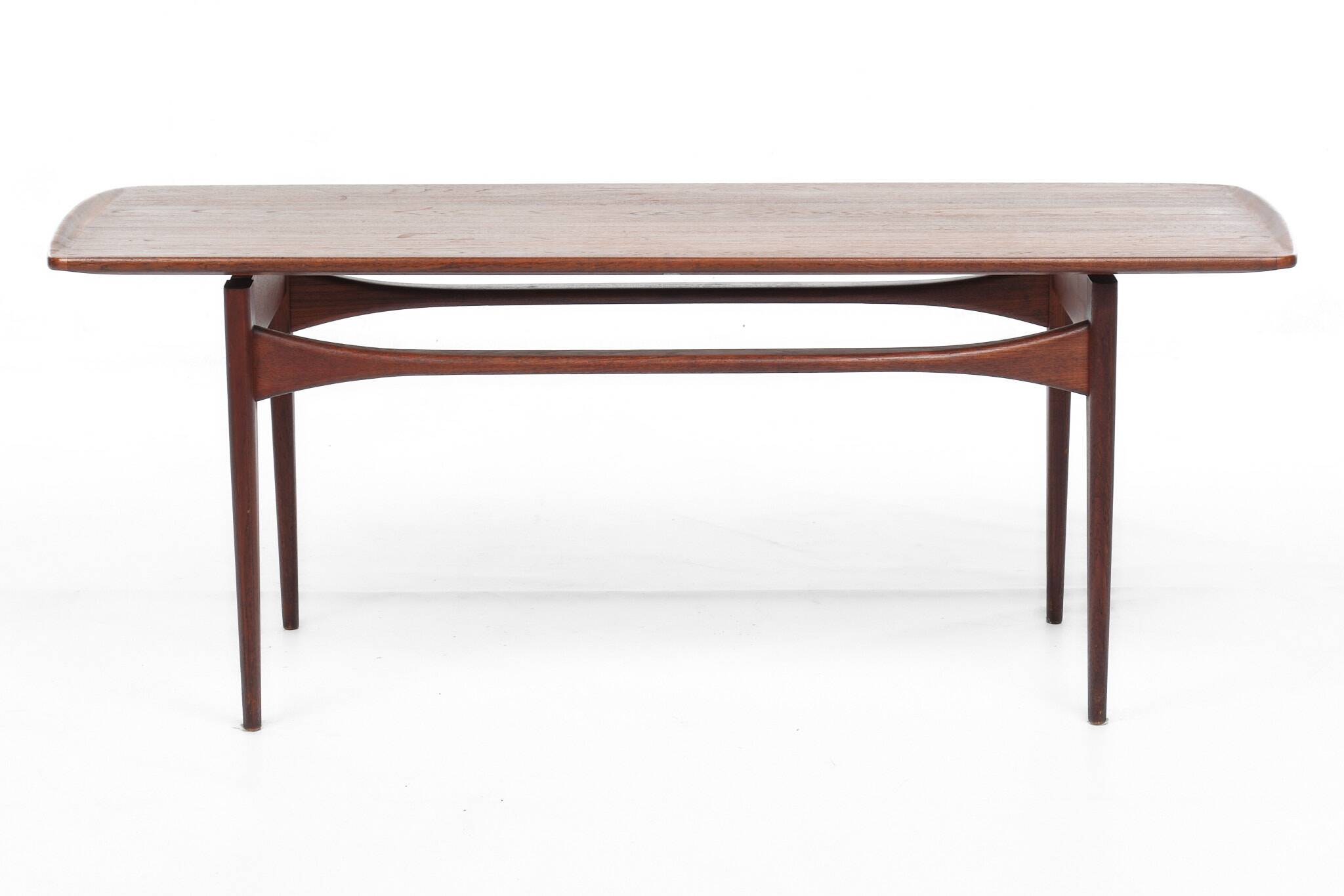 Tove Kindt-Larssen coffee table, vintage, solid teak, Denmark, 1960s.