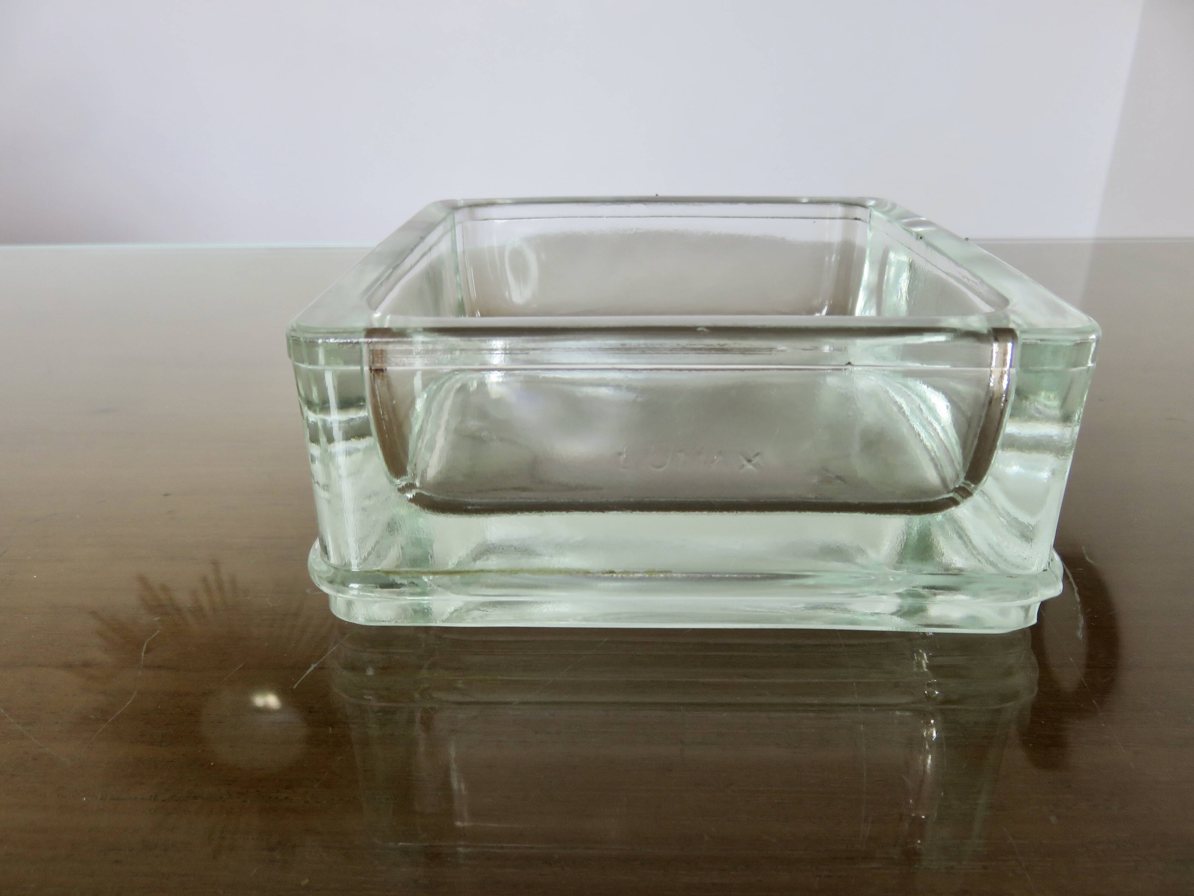 Glass slab, ashtray, pocket tray, signed "LUMAX" from the 1940s-50s.