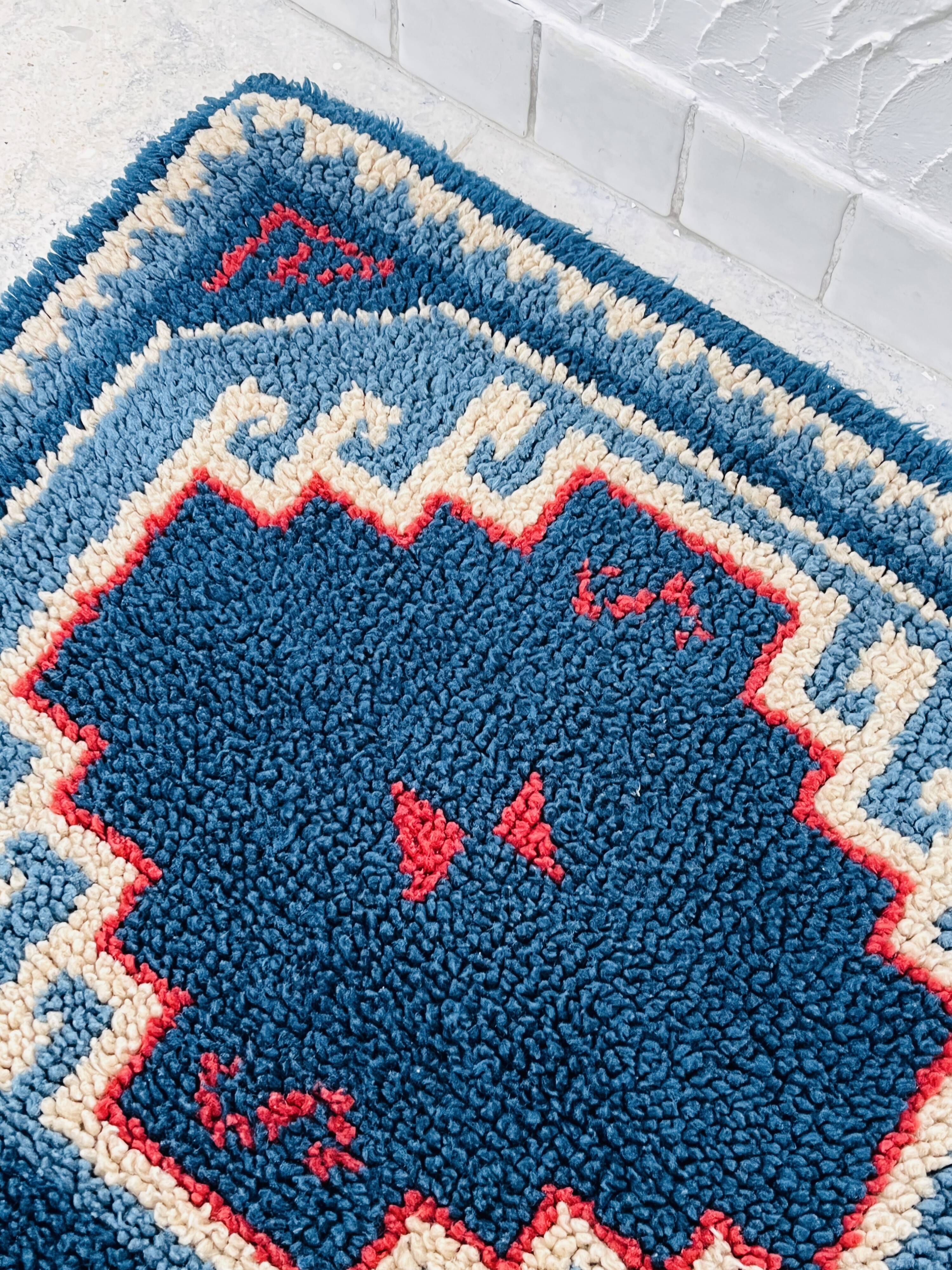 Tapis vintage Bleu