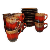 Set of 6 cups and saucers in excellent condition from Saint Paul de Vence.