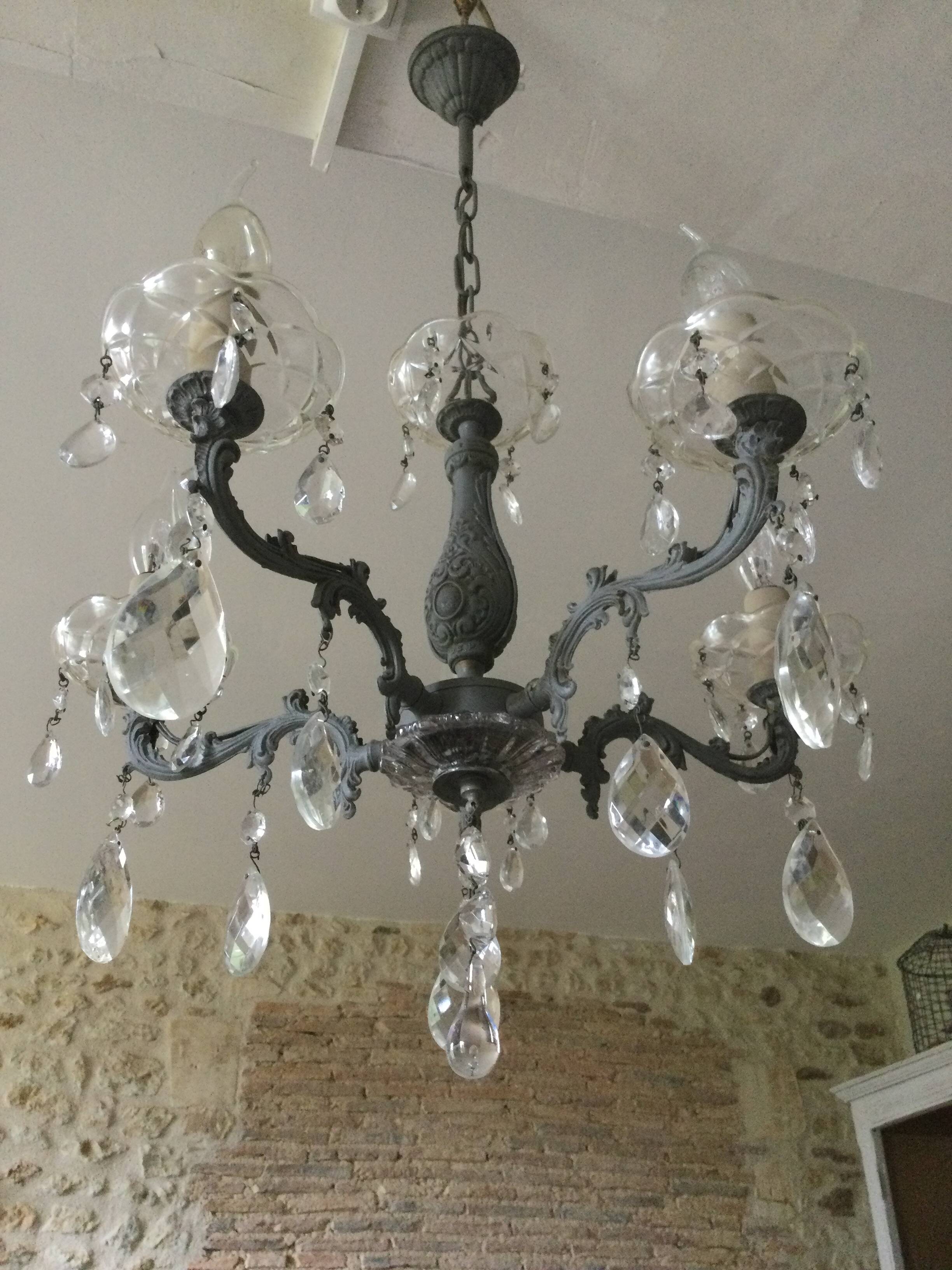 Antique chandelier with pendants