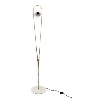Rare Angelo Lelii adjustable Italian marble and brass floor lamp, 1952