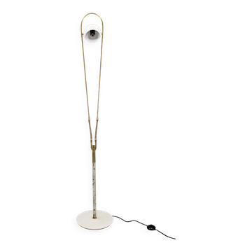Rare Angelo Lelii adjustable Italian marble and brass floor lamp, 1952