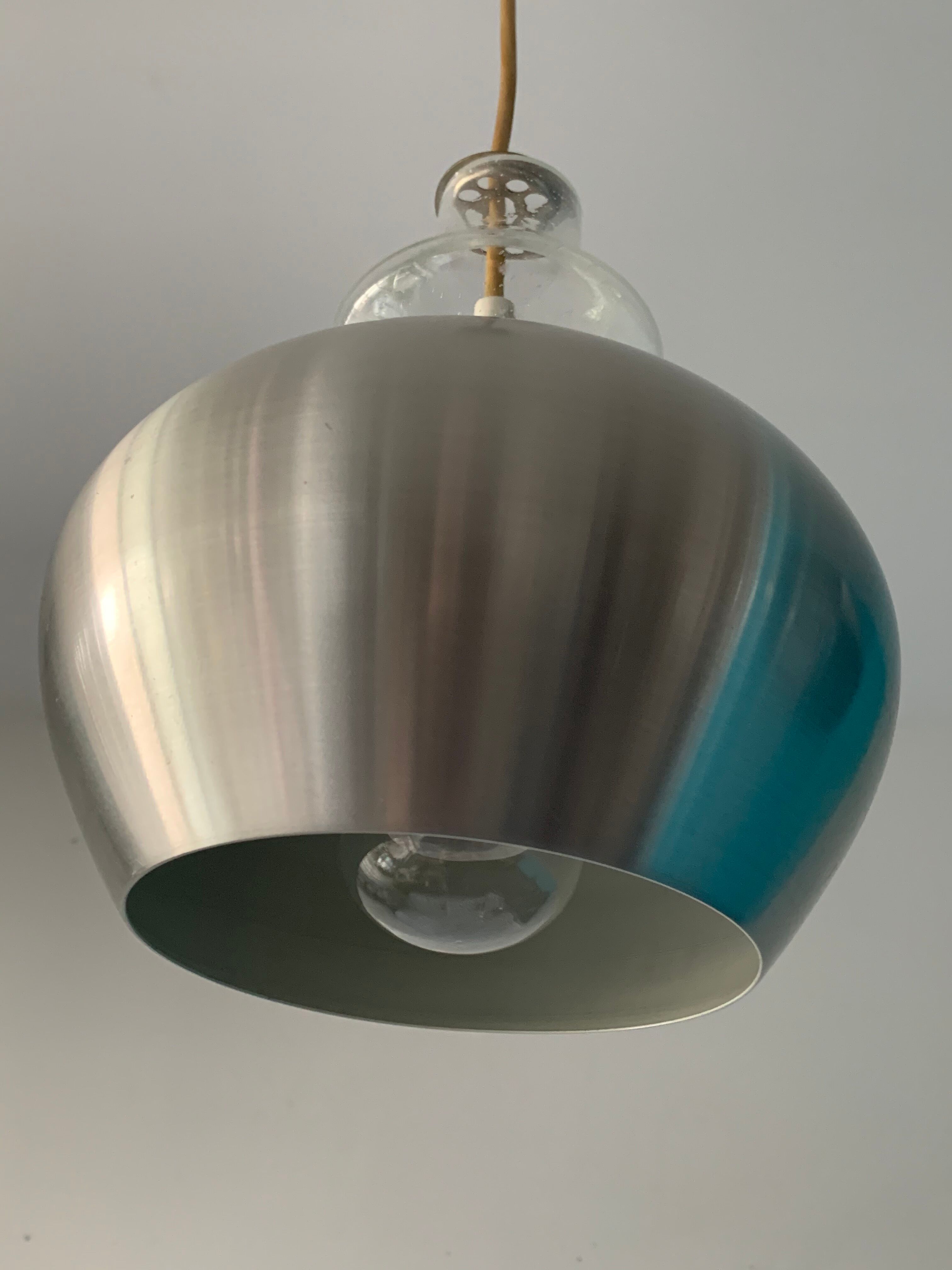 3 suspensions Raak Carthago aluminium and glass 1970