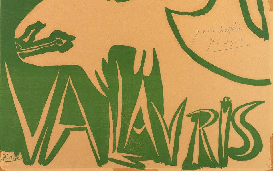Affiche originale picasso valauris dedicassée de la main de picasso