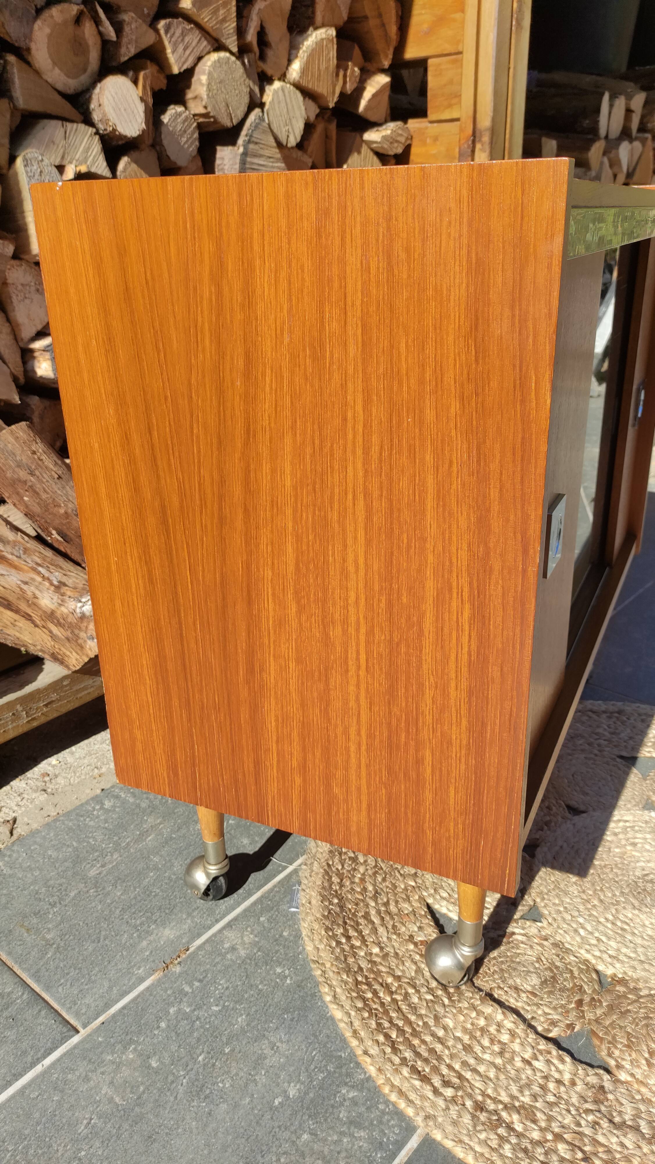 Buffet or vintage bar compass feet and casters