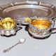Antique Tea Set 4 Part English Silver Serving Tray, gild Home Decorative Objects