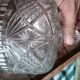 Vintage glass cheese dome with diamond cut.