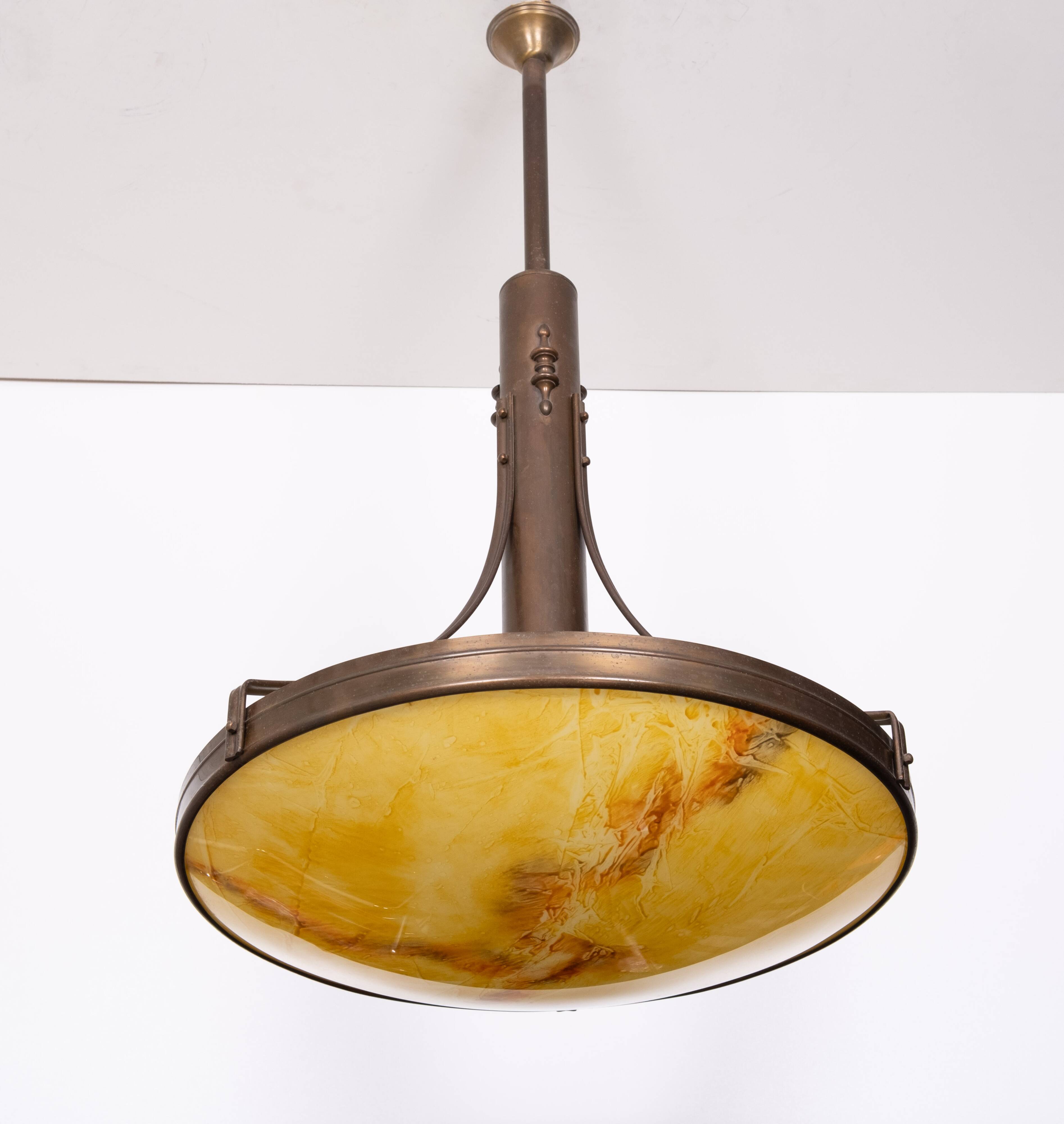 Large Art Deco Ceiling Lamp, France, 1980s