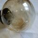 2 amber chiseled blown glass globe ball pendants