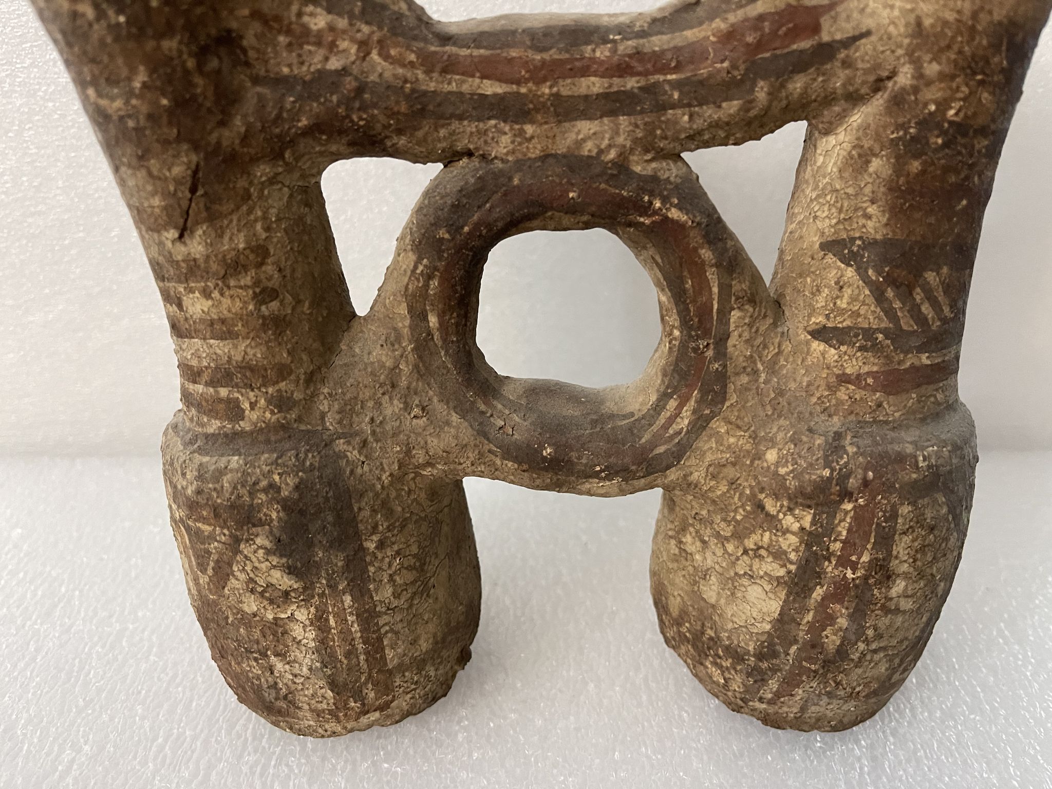 Pichet double terre cuite XVII e siècle ou avant,  Maroc