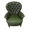 Fauteuil Chesterfield vintage en cuir