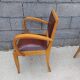 Paire de fauteuil bridge en skaï marron années 50