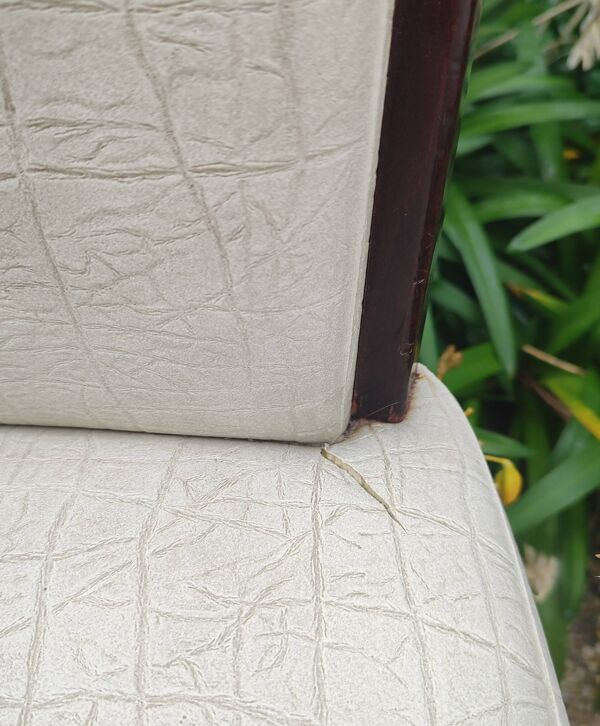 Ensemble 4 Chaises Vintage Mid-Century Modern Pieds Fuselés Sabots Métal -