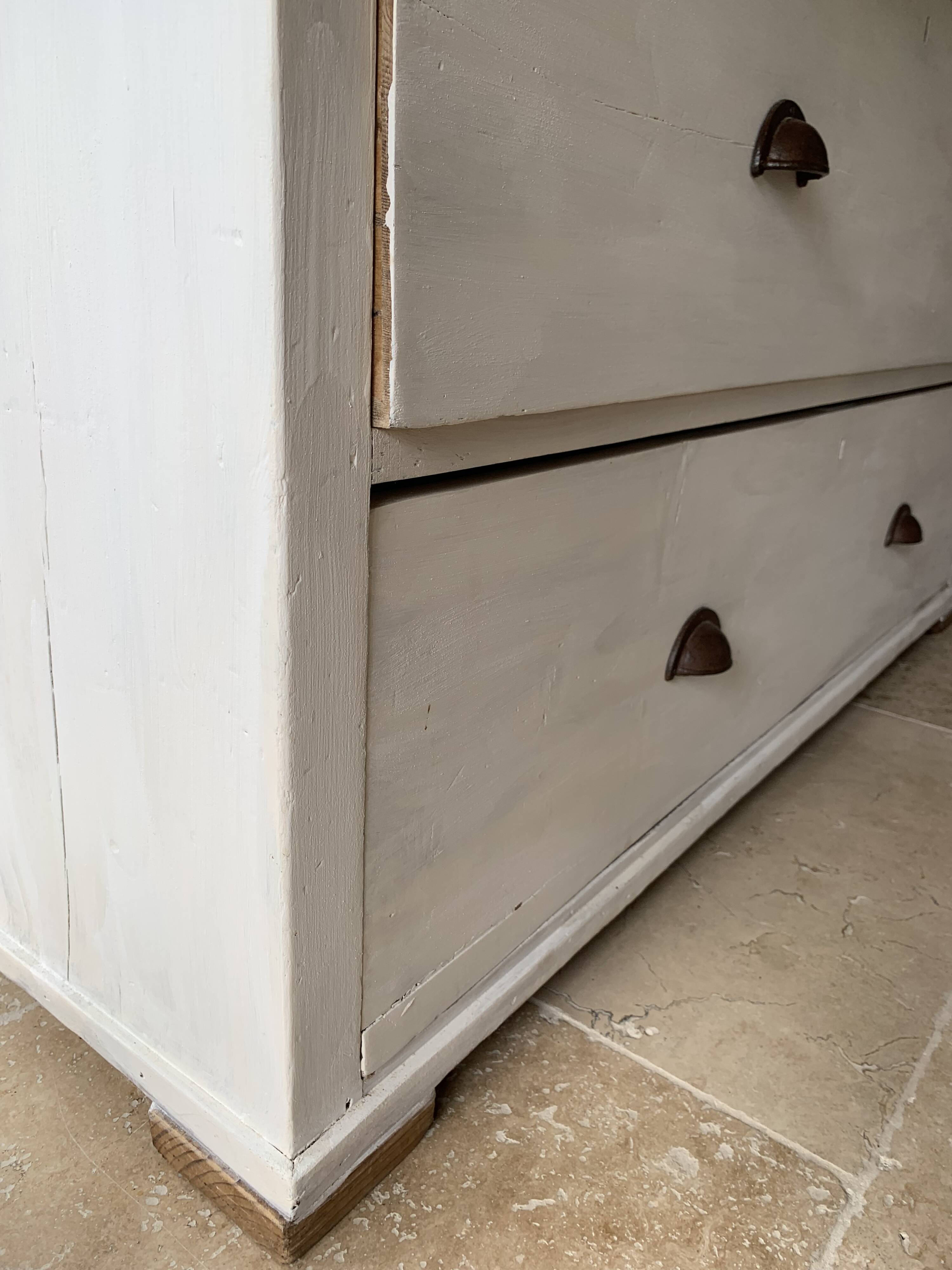Charming old country sideboard painted in lime white