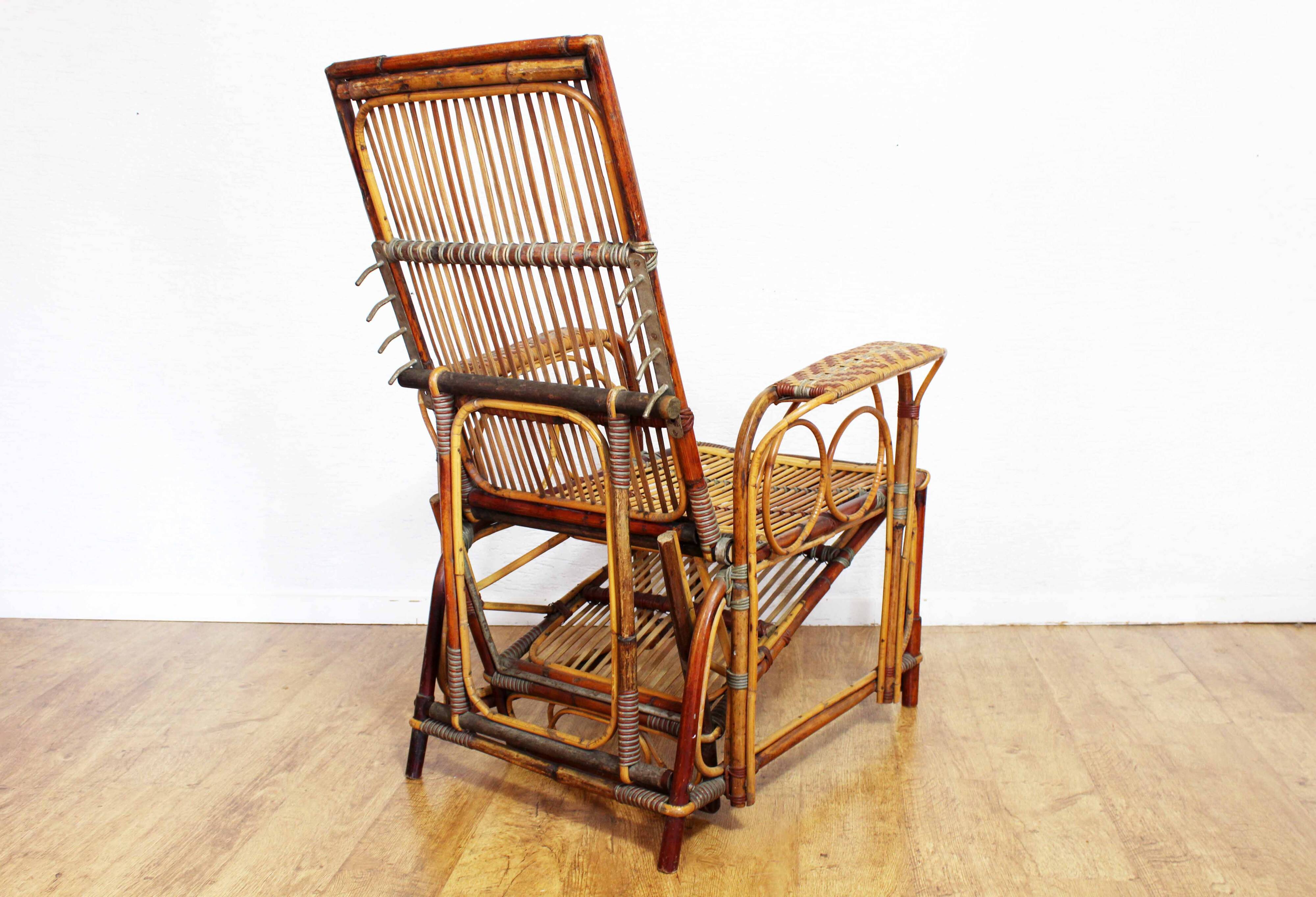 Fauteuil relax en rotin, Bauhaus 1930