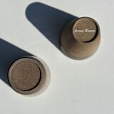 Set of 2 cups in Indonesian ceramic (brown & speckled glazed matte)
