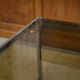 Brushed stainless steel and smoked black glass desk from the 1980s.