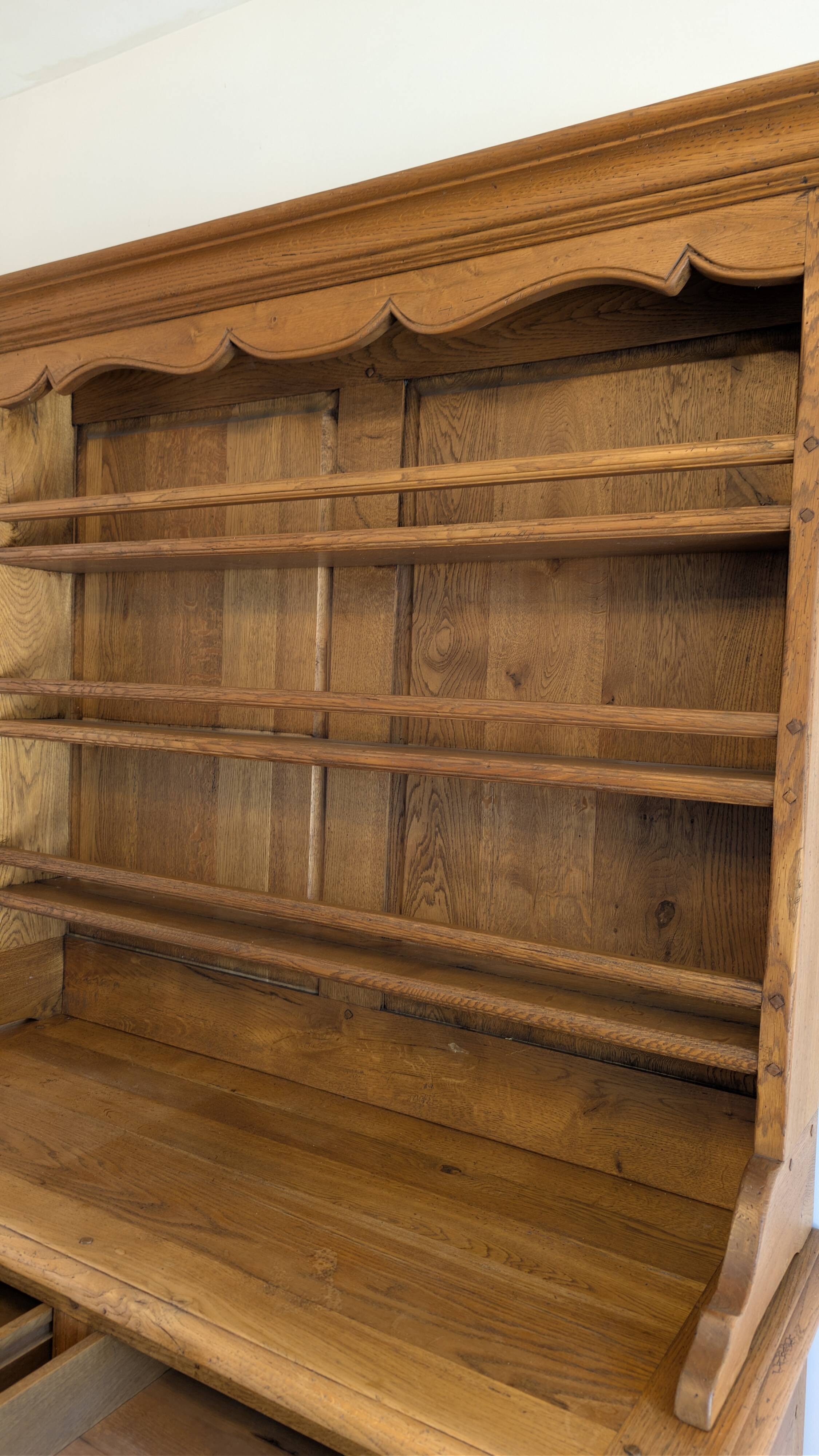 Buffet two bodies Old Furniture in solid oak, Italian rustic style