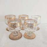 Ensemble de 5 petits verres pois en émail blanc