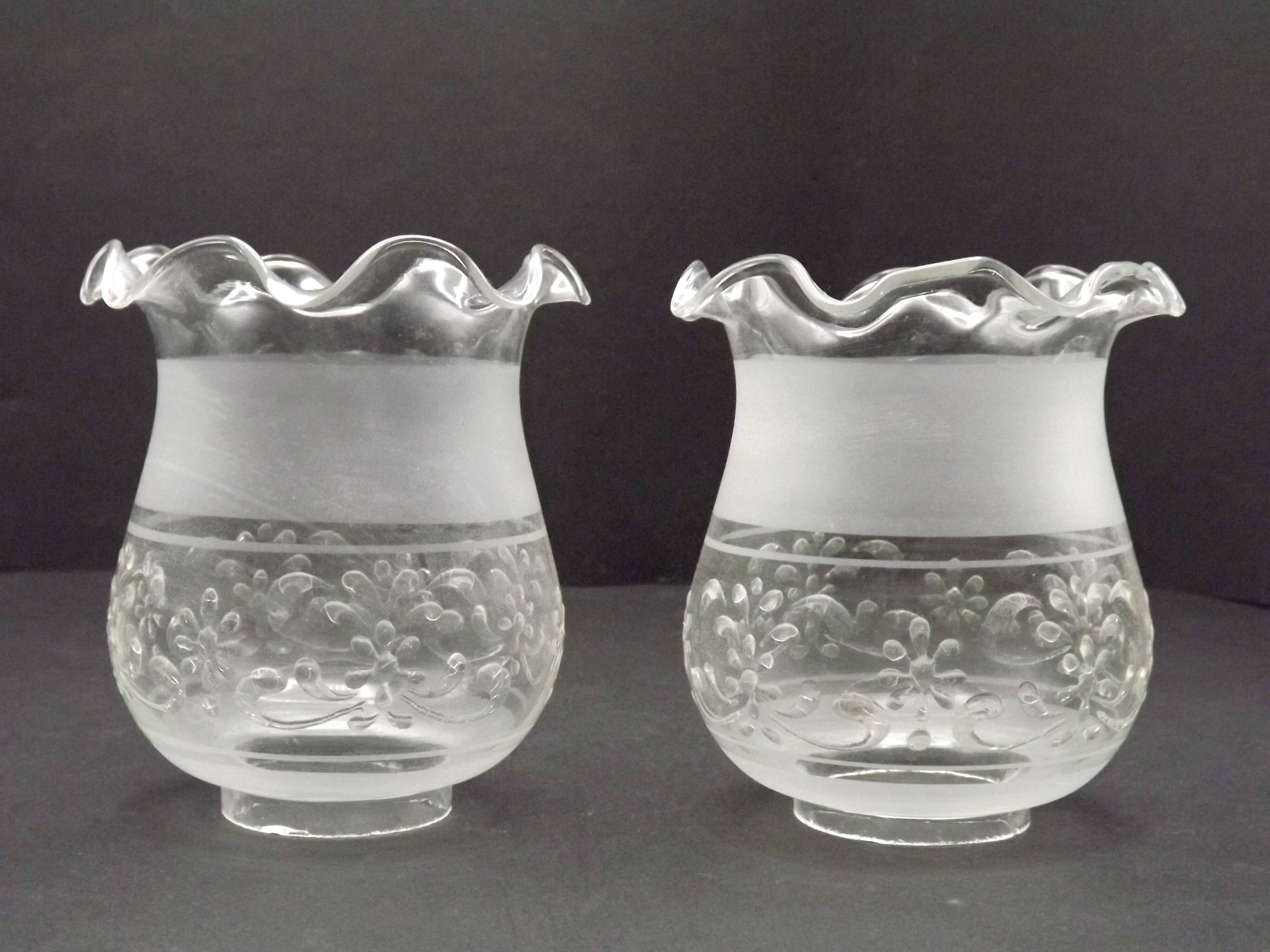 Set of 2 French Vintage Floral Replacement Chandelier/ Wall Light Shades