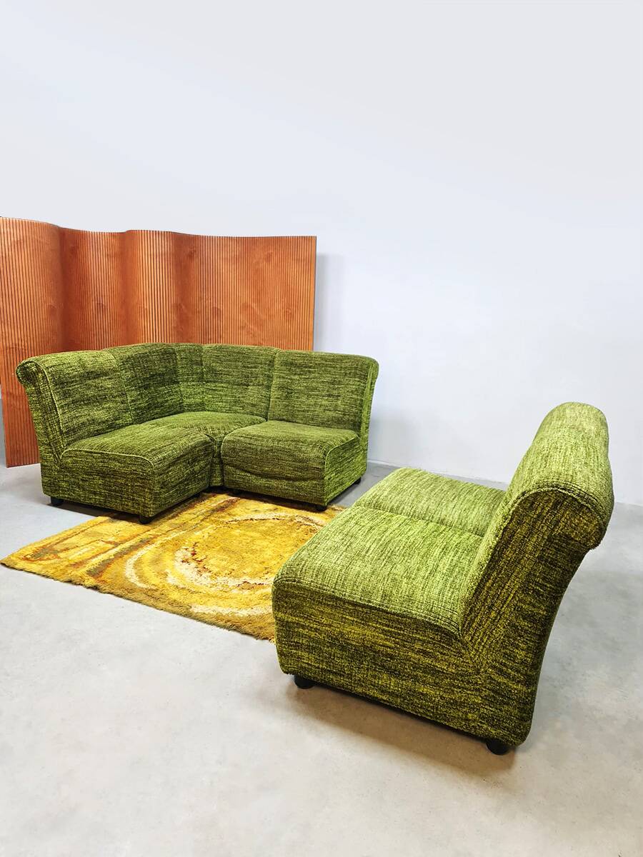 Vintage modular sofa seating elements 'Forest green'