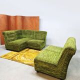 Eléments d'assise de canapé modulable vintage 'Vert forêt'