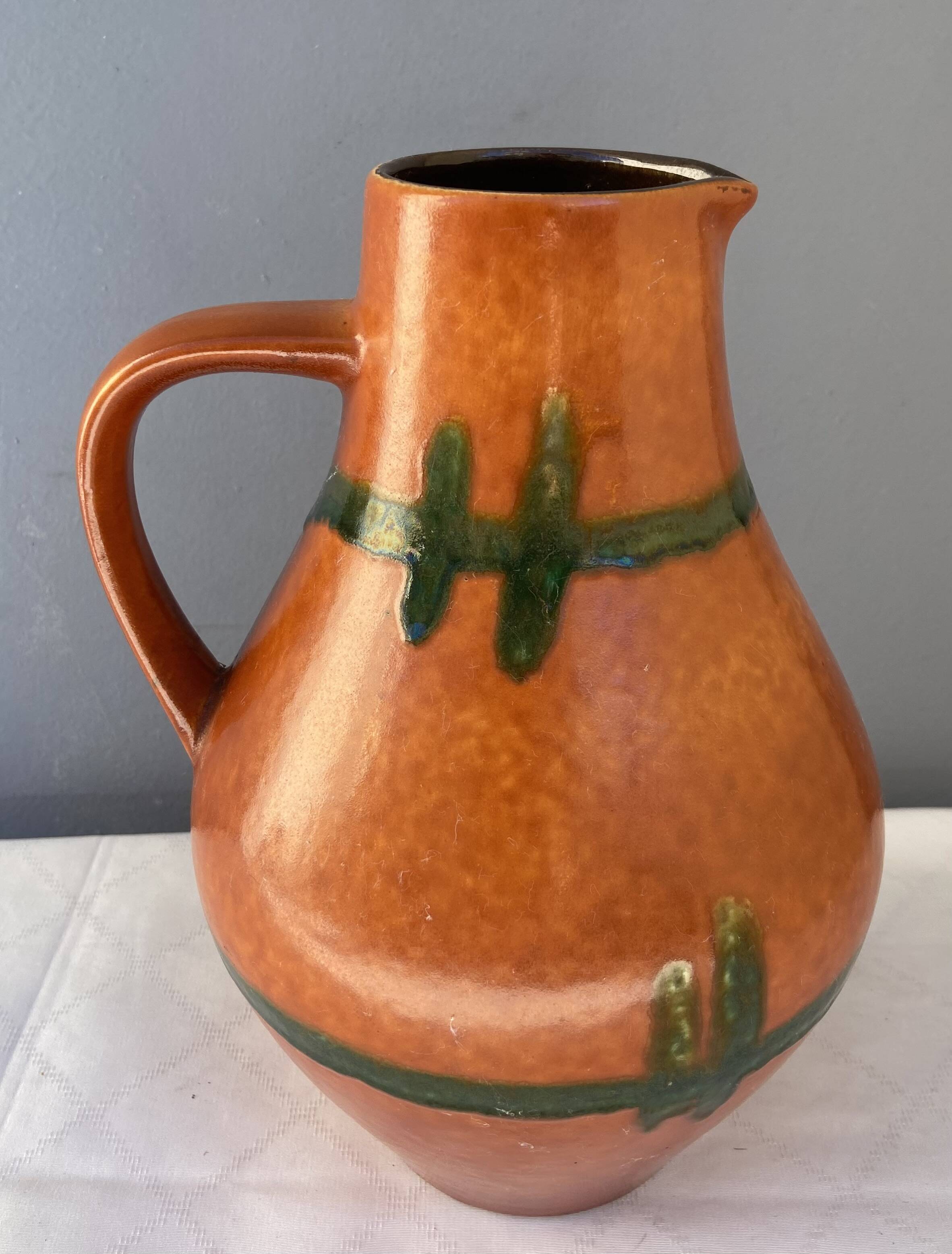 West German ceramic pitcher vase from the 1960s