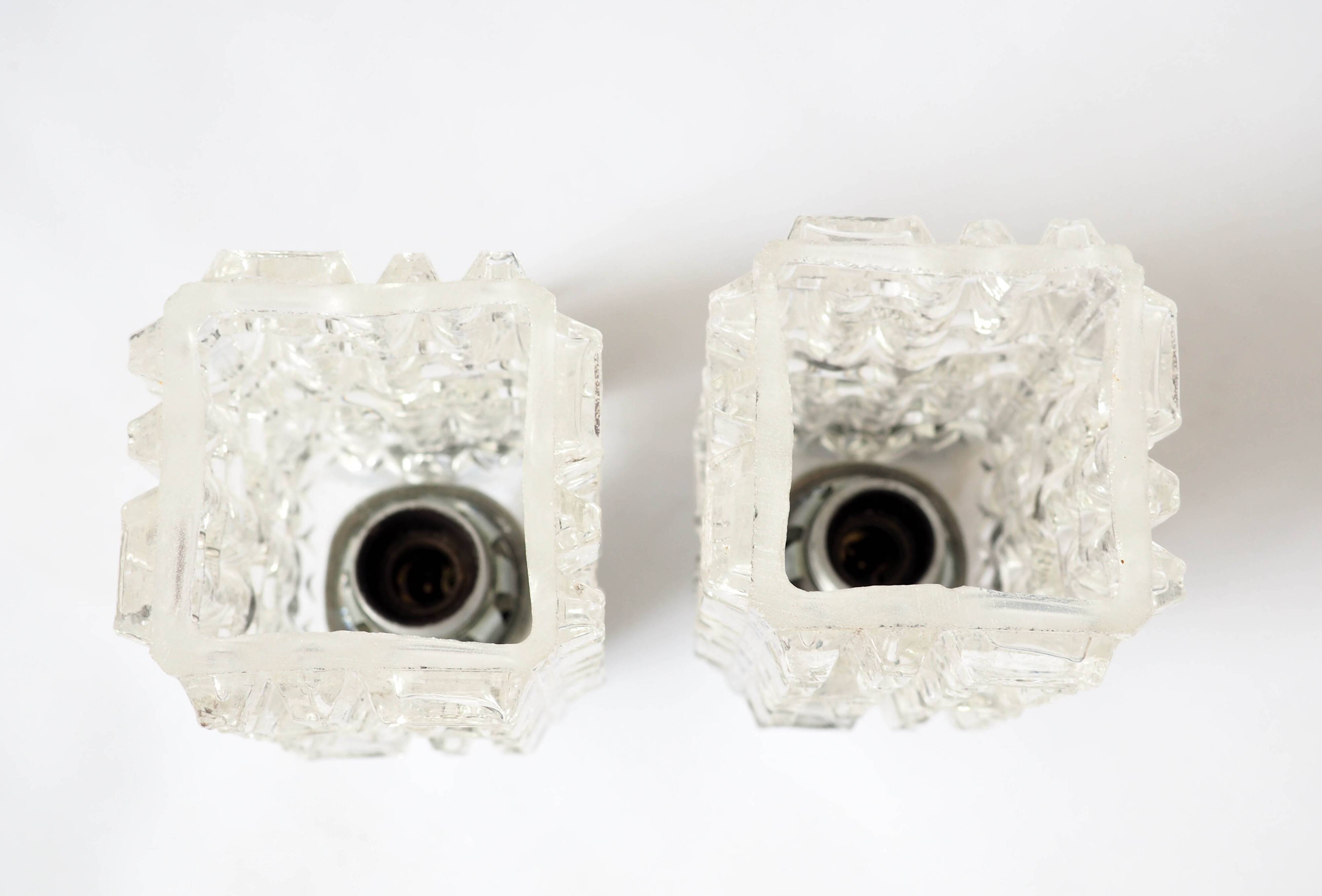 Pair of Targetti glass and chrome wall lights