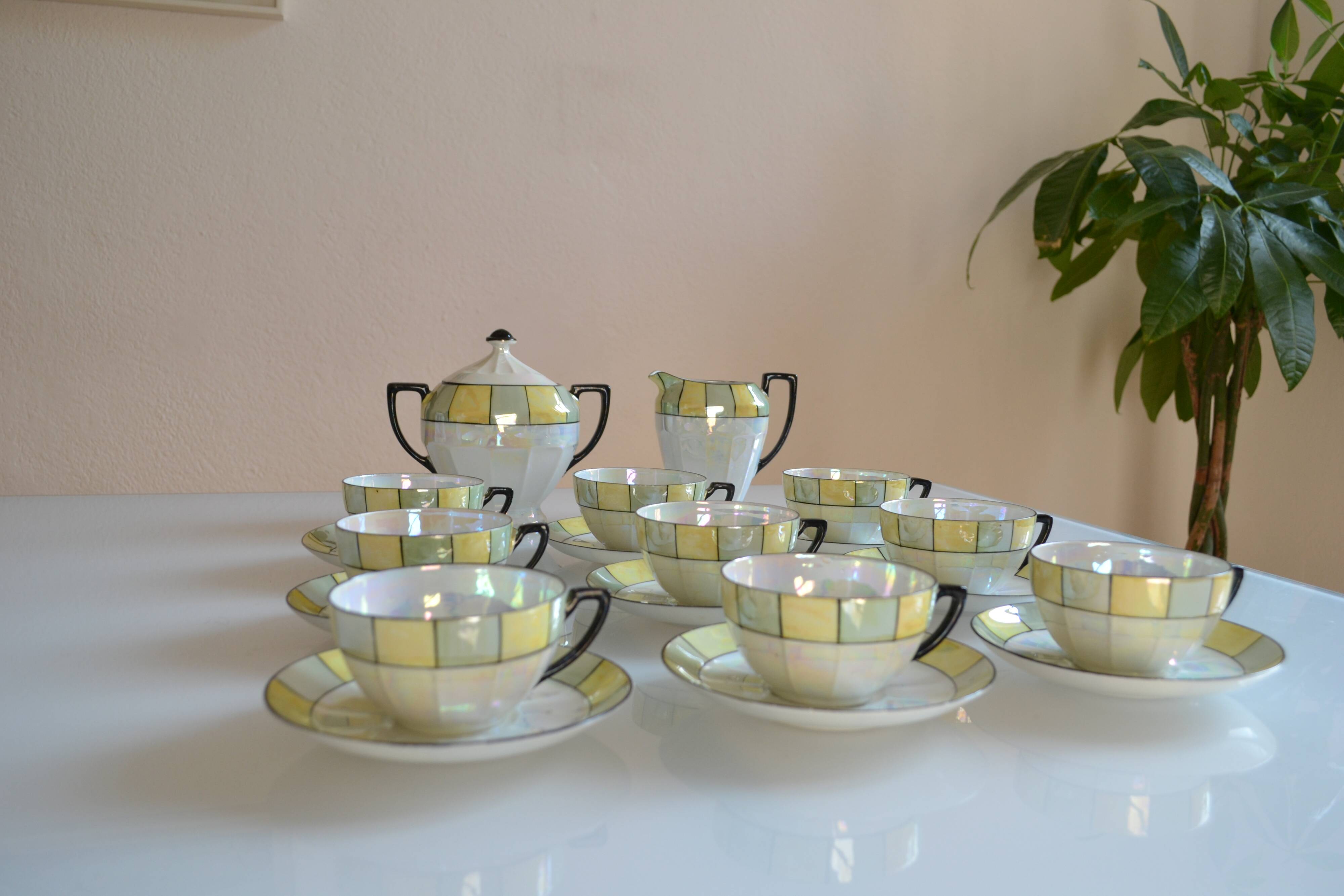Art Deco porcelain tea or coffee set Czechoslovakia 1930