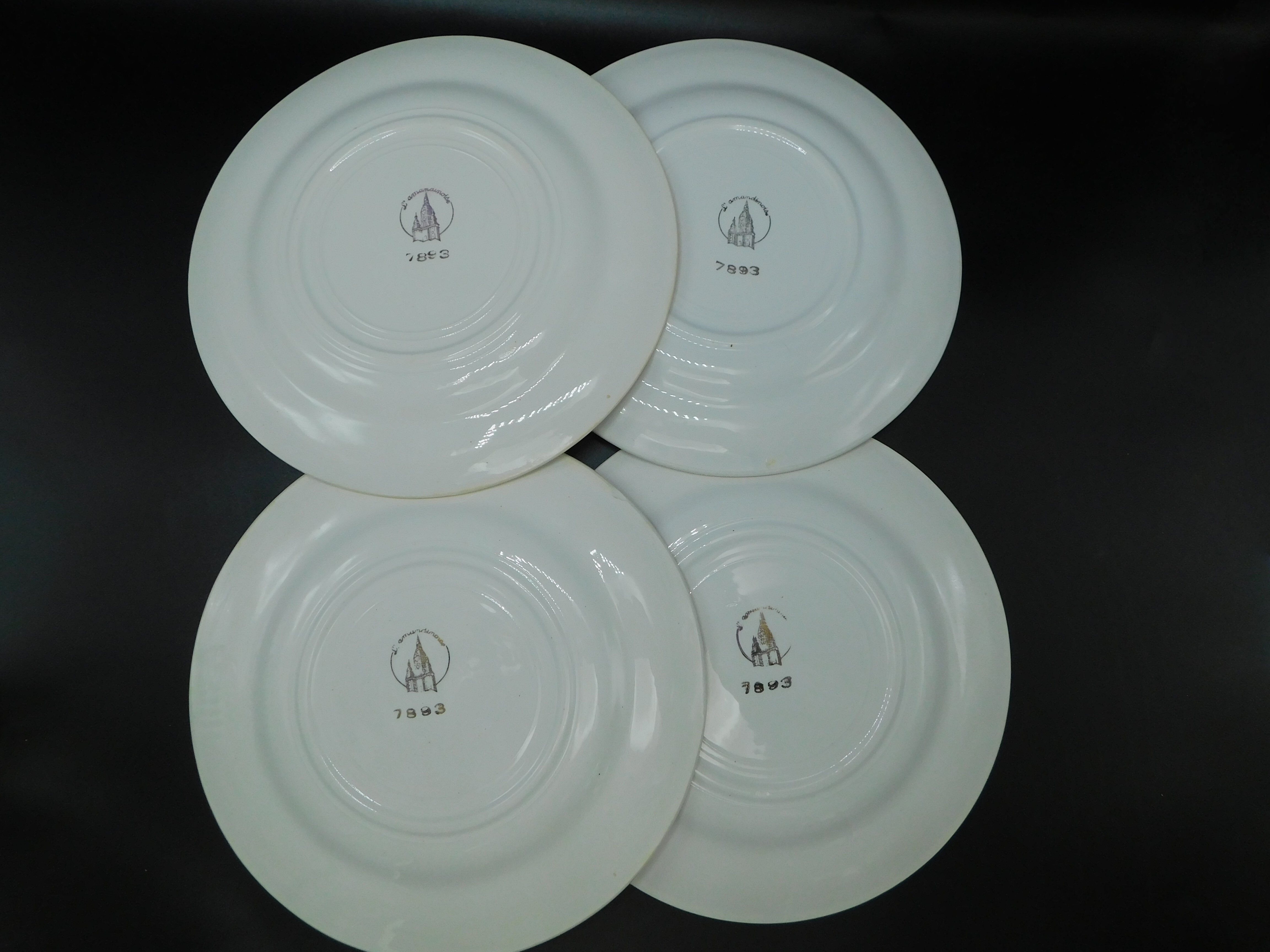 Set de 4 assiettes plates - L'Amandinoise - Rose pastel
