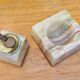 Vintage 1970's onyx lighter and ashtray smoking kit