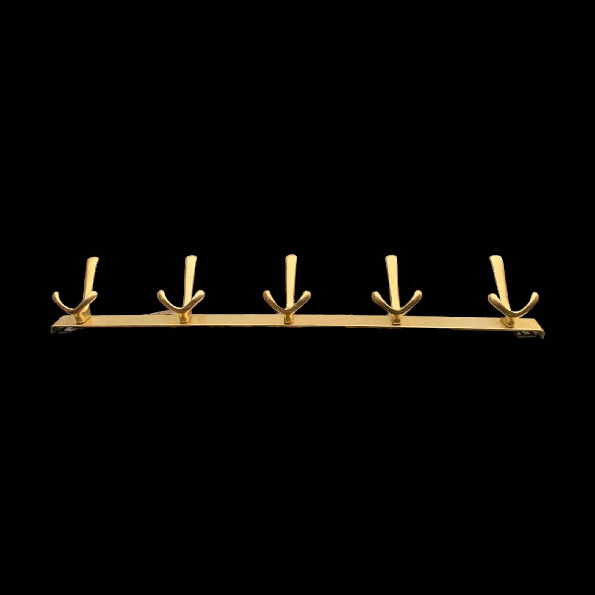 Vintage Gold Aluminum Wall Coat Rack with 5 Hooks