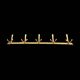 Vintage Gold Aluminum Wall Coat Rack with 5 Hooks