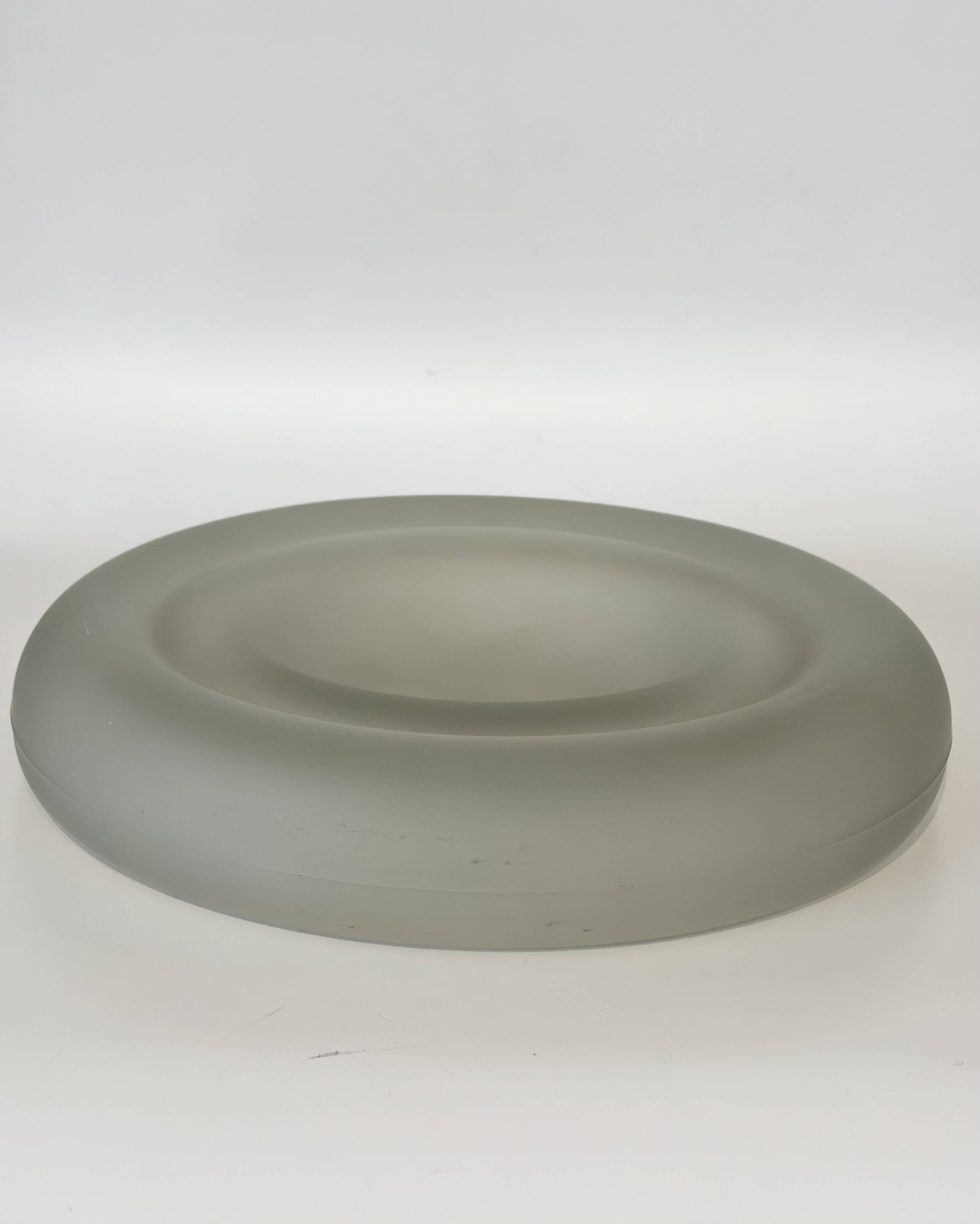 Danese Milano pocket tray in frosted glass, Enzo Mari, 1979