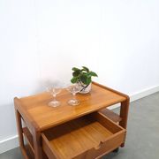 Chariot audio en teck danois avec tiroir meuble TV vintage