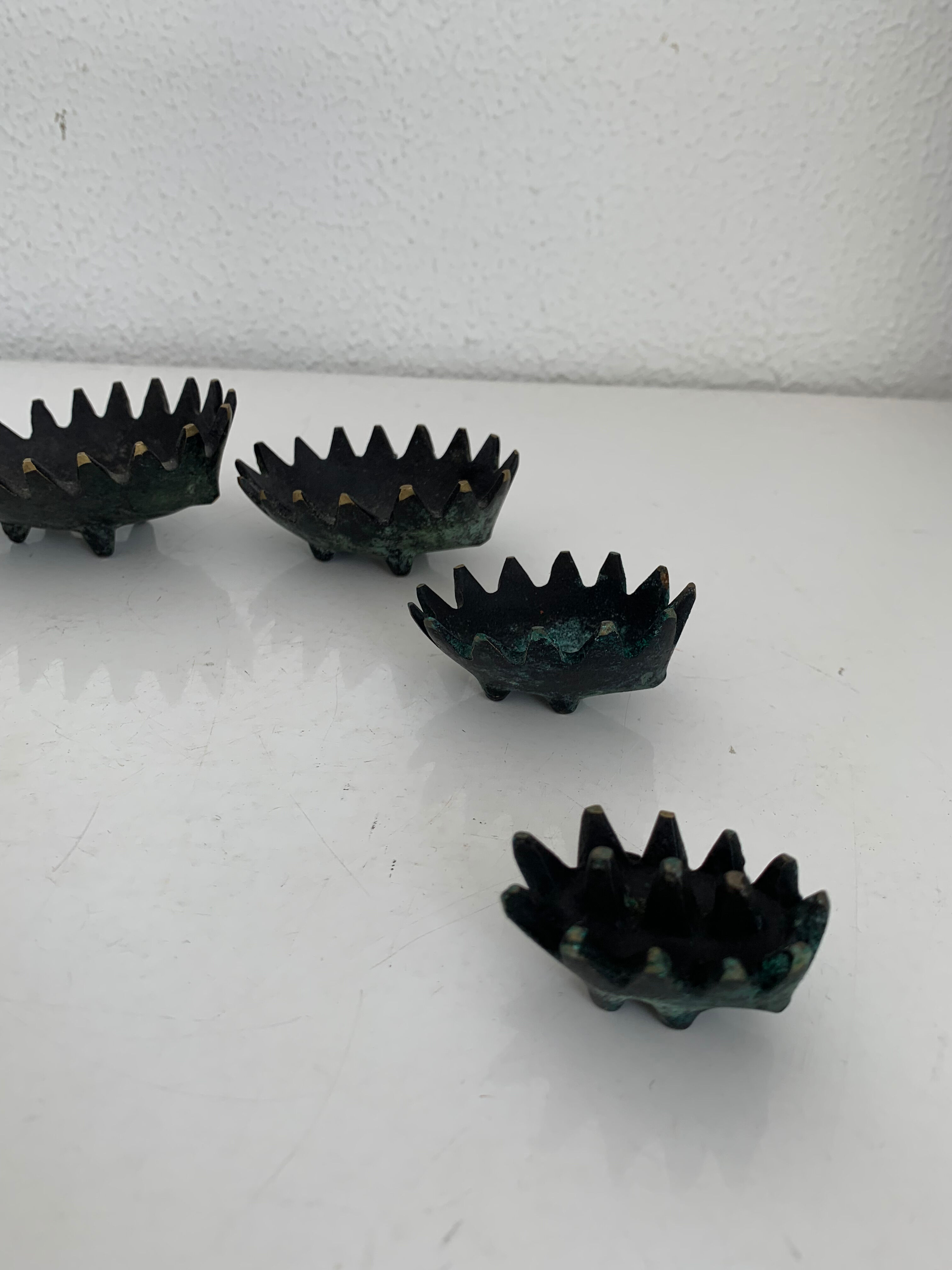 Vintage Ashtrays 1950 Hedgehogs by Walter Bosse for Hertha Baller