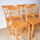 Set of 6 bistro chairs in blond wood luterma 1950