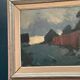 Original Swedish Oil on Canvas – “Red Barn” by Arne Aspelin – Signed – Vintage & Framed – 70 × 50 cm (27.6" × 19.7")