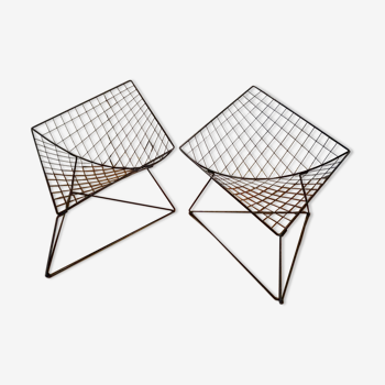 Paire de fauteuils Niels Gammelgaard filaire modèle Oti