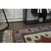 1960's Vintage Turkish Milas Handmade Wool Cotton Area Rug 130x180