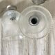 Pair of metal and glass wall lights